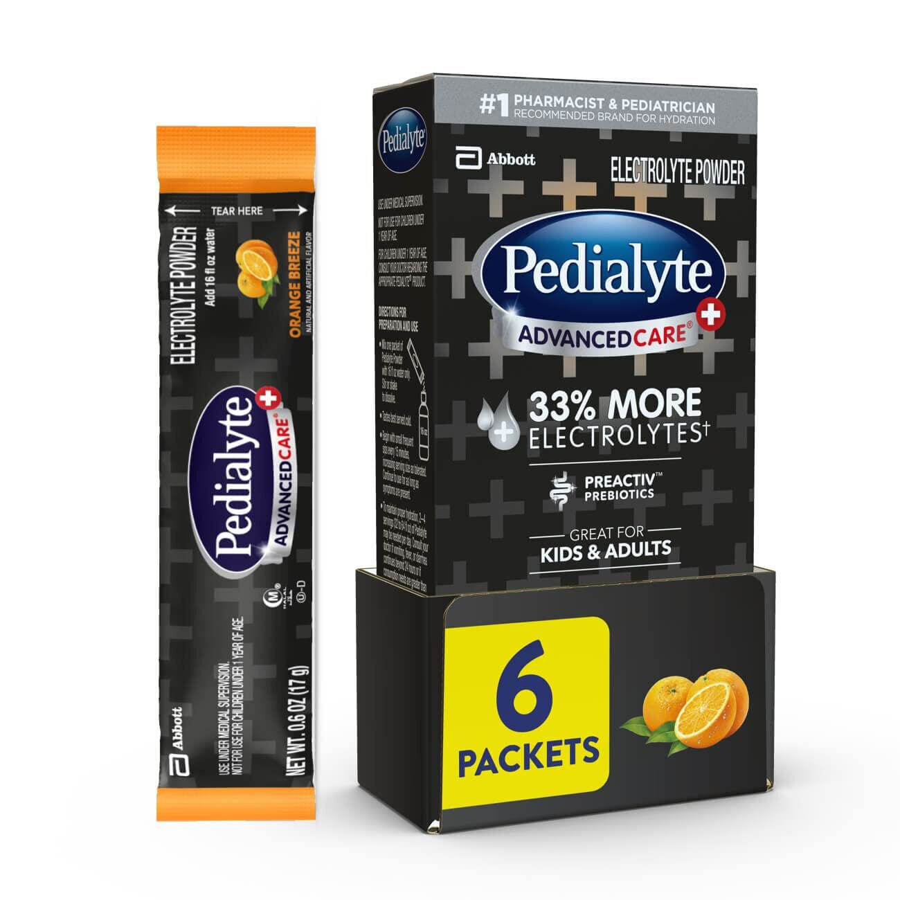 Pedialyte Advancedcare plus Electrolyte Powder Packets Berry Frost 6 Count