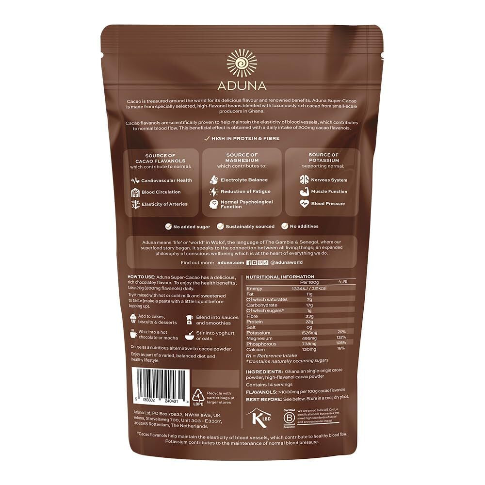 Organic Cacao Powder 9.7Oz Vegan Antioxidant Heart Health Boosting Chocolate