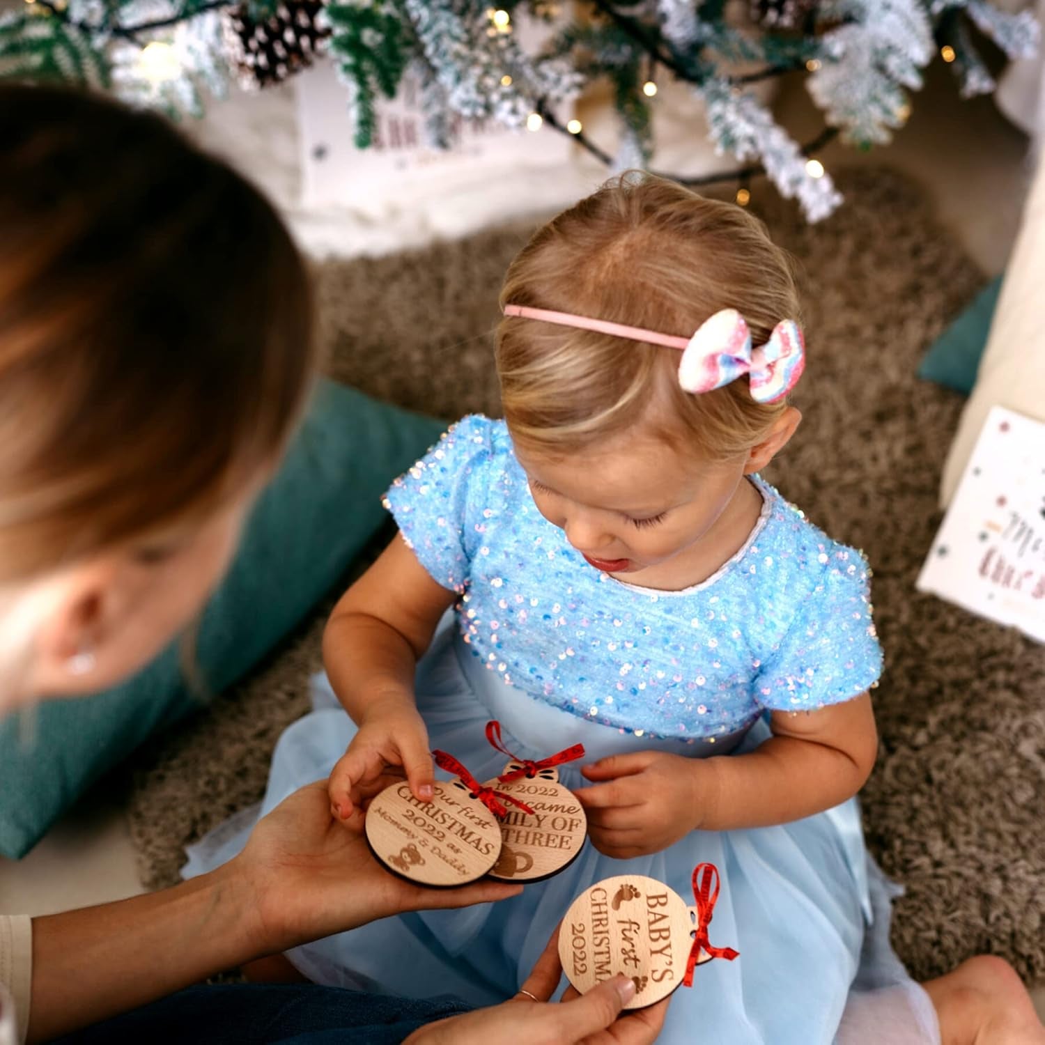 Set of 3 Babys First Christmas Photo Frame Ornament 2024 | My First Christmas Ornament with Photo Frame | Babys 1St Christmas Ornament 2024