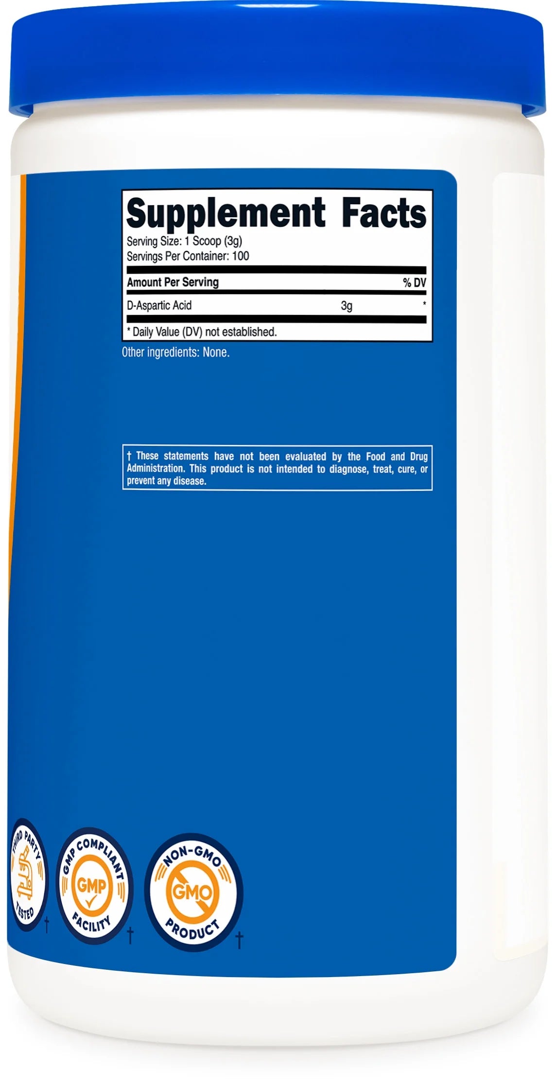 D-Aspartic Acid (DAA) Powder 300 Grams - Health Supplement