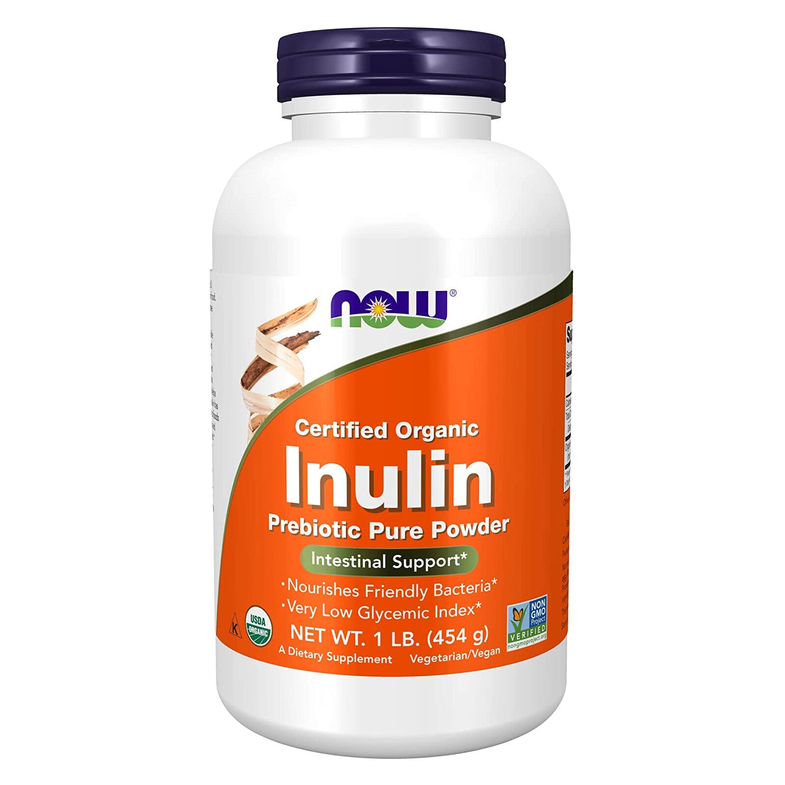 NOW FOODS Inulin Prebiotic Pure Powder Organic 1 Lb.